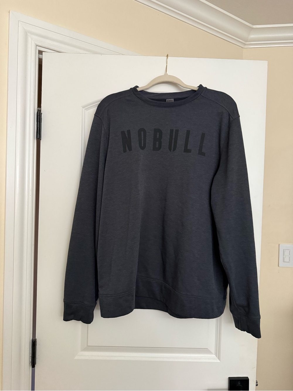 NOBULL Dark Charcoal Crewneck Sweatshirt with Bold Logo
